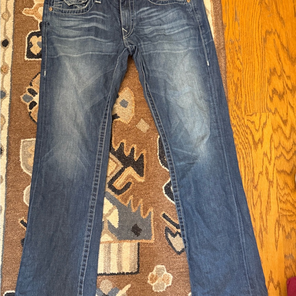 True Religion Men's Dark Blue Bootcut Jeans
